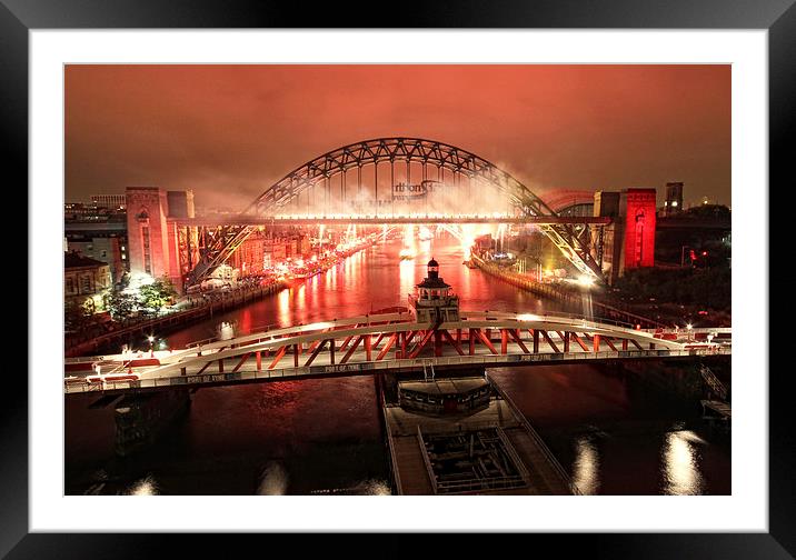  The Tyne on Fire Framed Mounted Print by Toon Photography