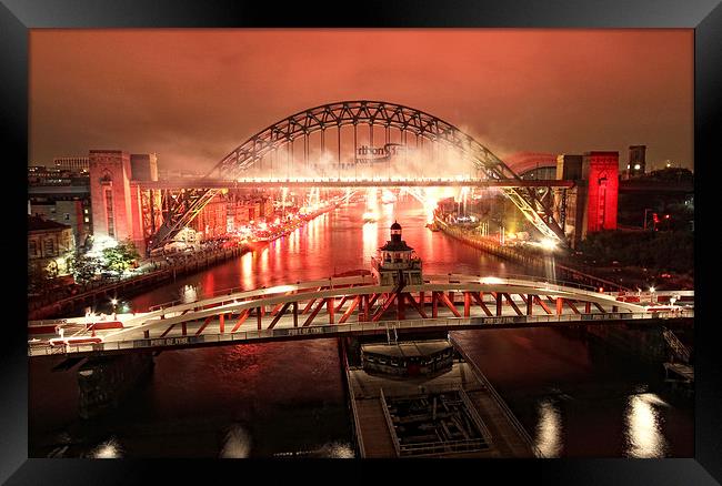  The Tyne on Fire Framed Print by Toon Photography