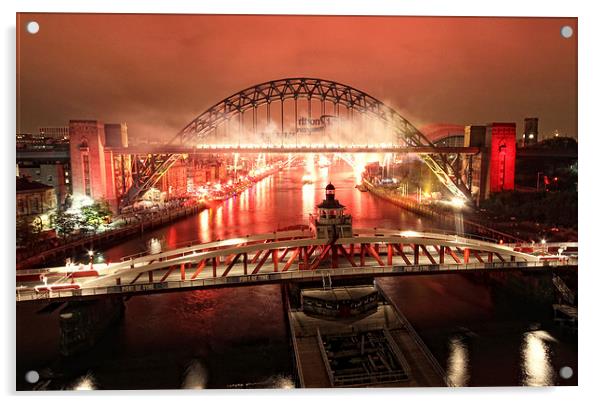  The Tyne on Fire Acrylic by Toon Photography