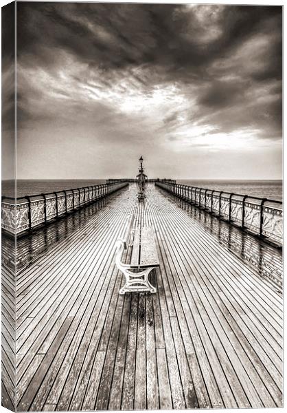 Penarth Pier 6 Black and White Canvas Print by Steve Purnell