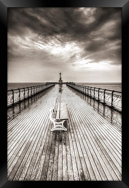 Penarth Pier 6 Black and White Framed Print by Steve Purnell