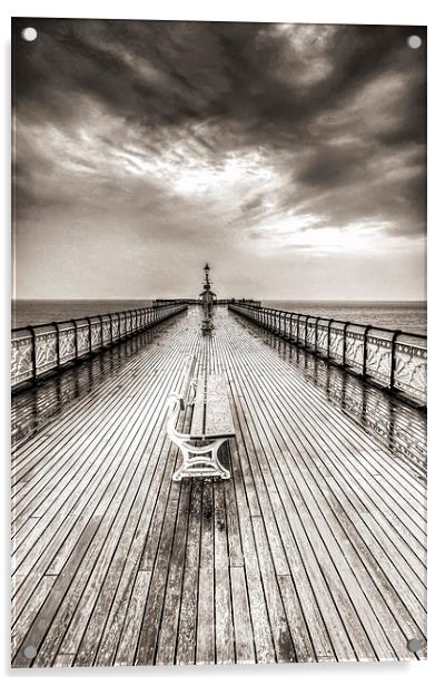 Penarth Pier 6 Black and White Acrylic by Steve Purnell