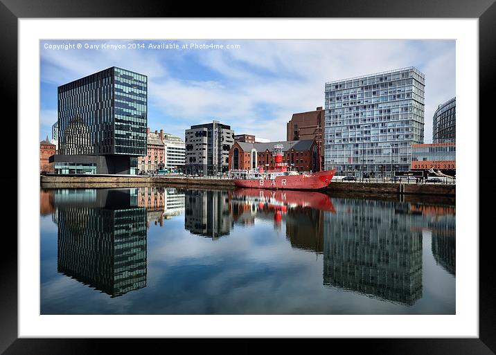  Reflections on Canning Dock Liverpool Framed Mounted Print by Gary Kenyon