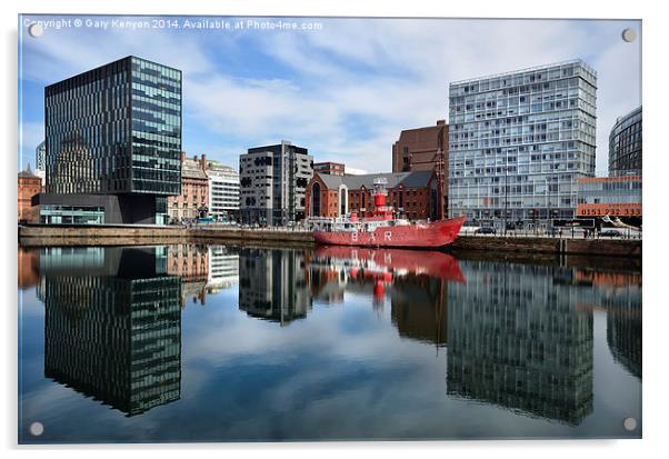  Reflections on Canning Dock Liverpool Acrylic by Gary Kenyon