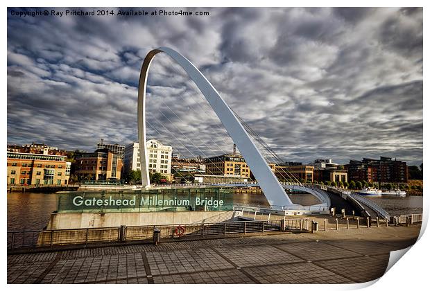 Gateshead Millennium Bridge Print by Ray Pritchard
