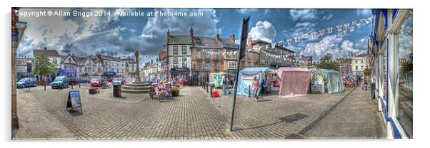  Knaresborough Market Square Acrylic by Allan Briggs
