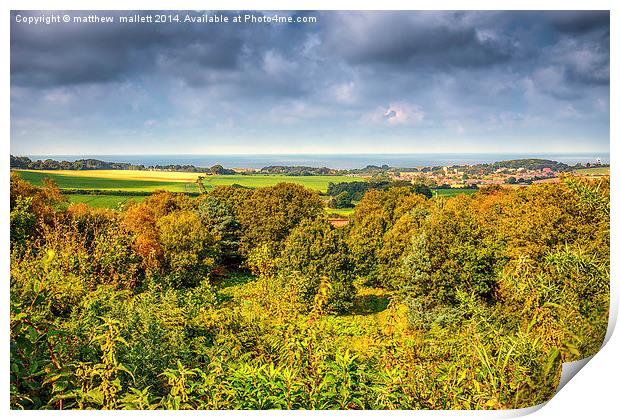  View over Weybourne in September Print by matthew  mallett