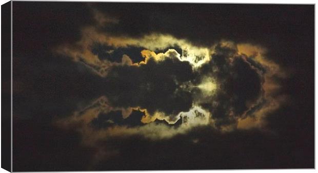  MOON IN THE CLOUDS REFLECTION Canvas Print by Robert Happersberg