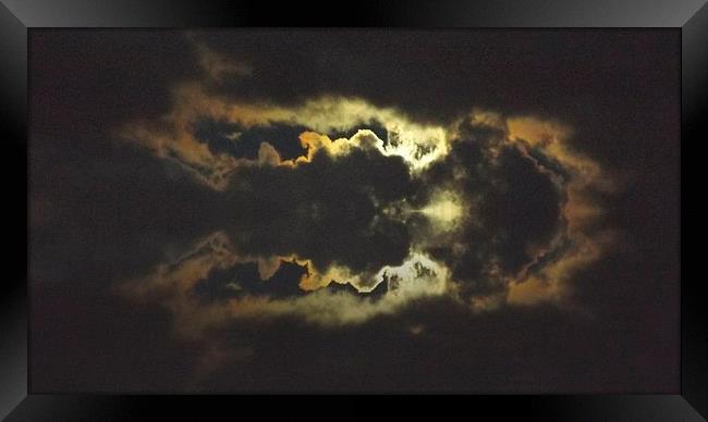 MOON IN THE CLOUDS REFLECTION Framed Print by Robert Happersberg