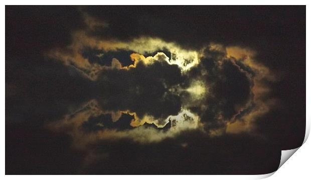  MOON IN THE CLOUDS REFLECTION Print by Robert Happersberg