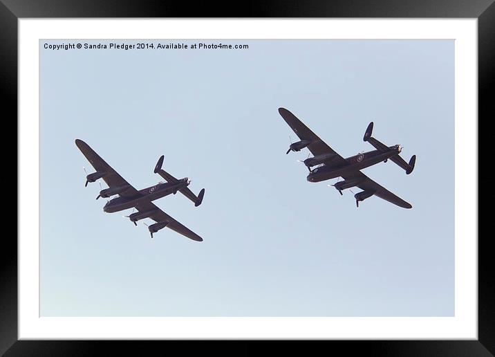  Avro Lancaster Bombers Framed Mounted Print by Sandra Pledger