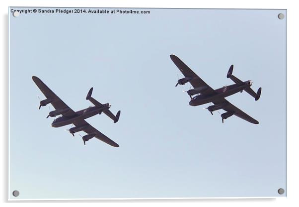 Avro Lancaster Bombers Acrylic by Sandra Pledger