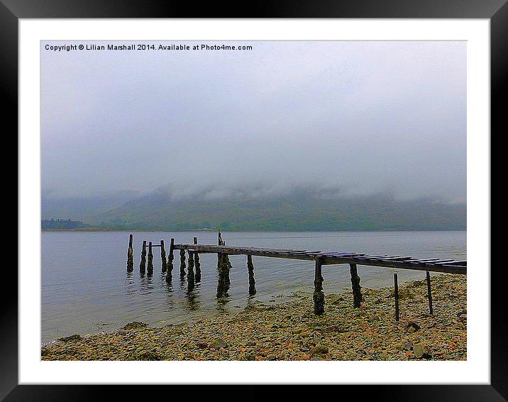Misty over Loch Linnhe.  Framed Mounted Print by Lilian Marshall