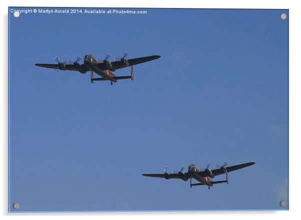  Lancaster Flypast - East Kirkby Acrylic by Martyn Arnold