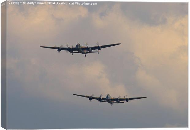  Avro Lancaster Formation Canvas Print by Martyn Arnold