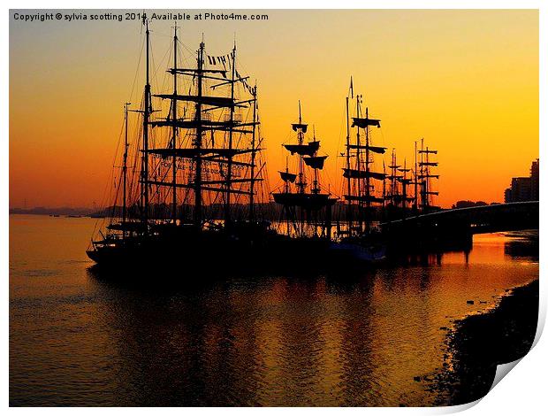  Greenwich Tall Ships Festival Print by sylvia scotting