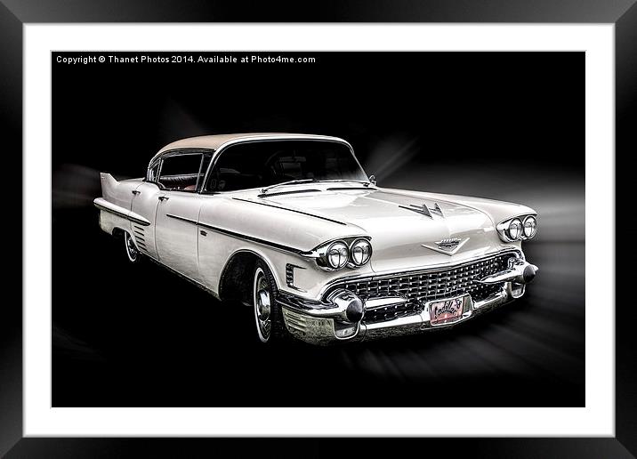  1958 Cadillac deVille Framed Mounted Print by Thanet Photos