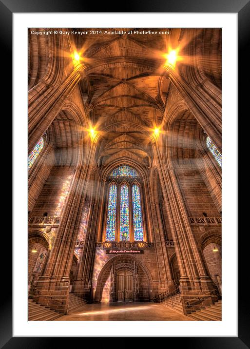  Light shines in the Liverpool Cathedral Framed Mounted Print by Gary Kenyon