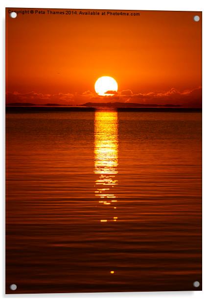 Low Sun over Moreton Island Acrylic by Peta Thames