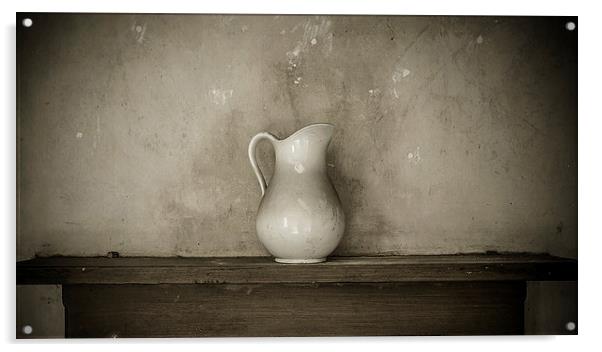  little white jug Acrylic by karen shivas