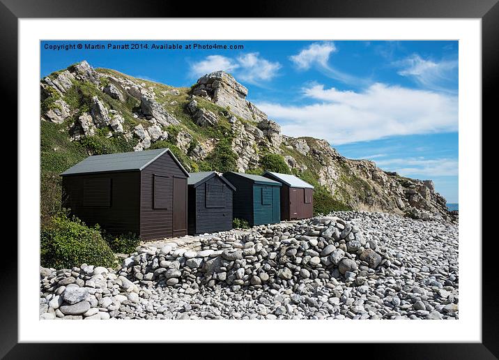  Beach Huts at Church Ope Cove Framed Mounted Print by Martin Parratt