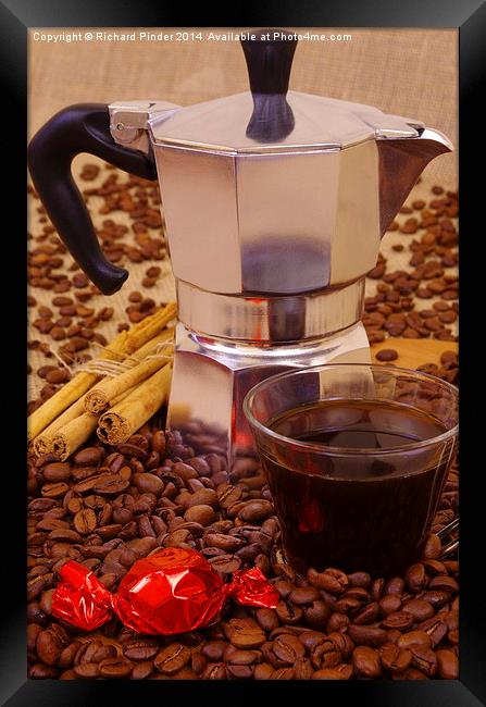  Espresso Coffee Pot and Cup of Espresso Framed Print by Richard Pinder