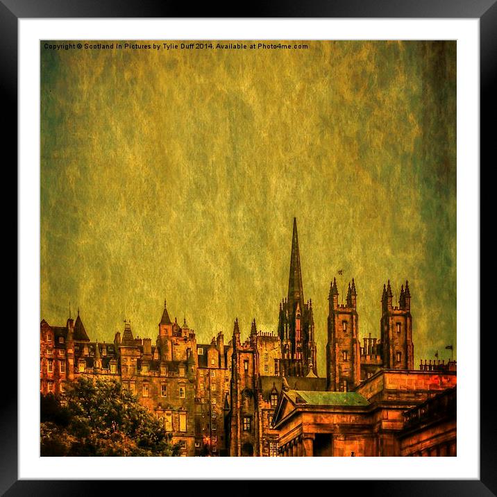  Edinburgh Old Town Skyline Framed Mounted Print by Tylie Duff Photo Art