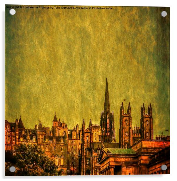  Edinburgh Old Town Skyline Acrylic by Tylie Duff Photo Art