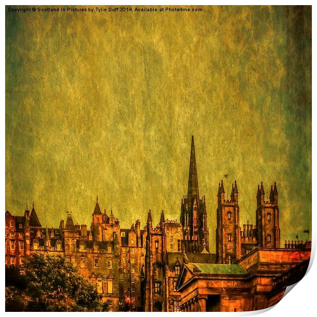 Edinburgh Old Town Skyline Print by Tylie Duff Photo Art