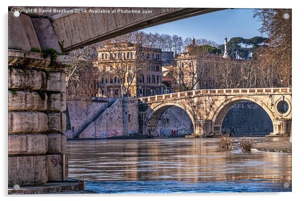  Under Rome's Bridges Acrylic by David Bradbury