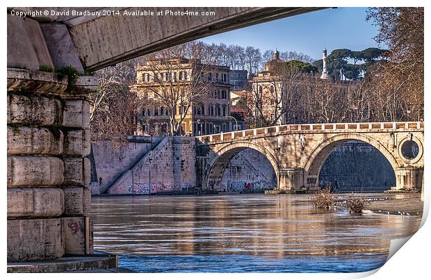  Under Rome's Bridges Print by David Bradbury