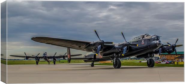  Taxiing Lancasters Canvas Print by David Charlton