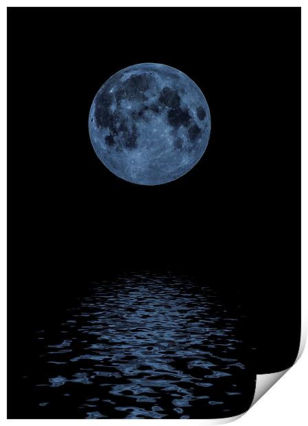  Blue Moon Print by Dean Messenger