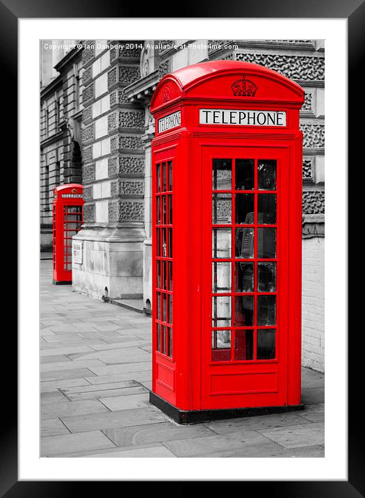 Red Telephones Framed Mounted Print by Ian Danbury