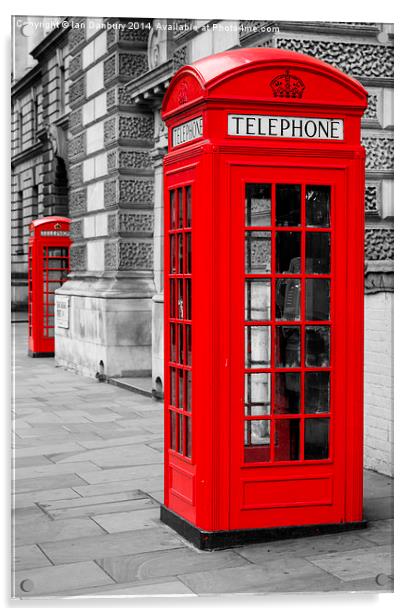 Red Telephones Acrylic by Ian Danbury