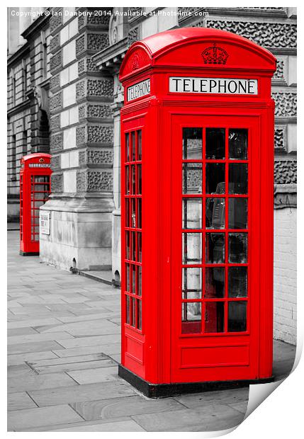 Red Telephones Print by Ian Danbury