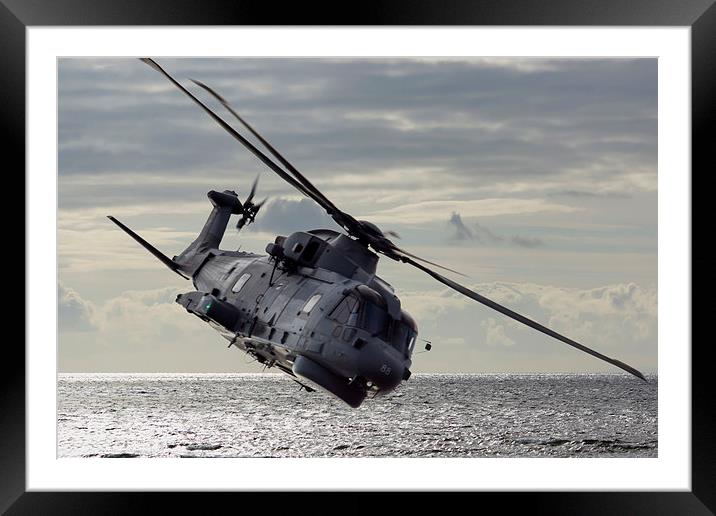  Merlin Helicopter Framed Mounted Print by Sam Smith