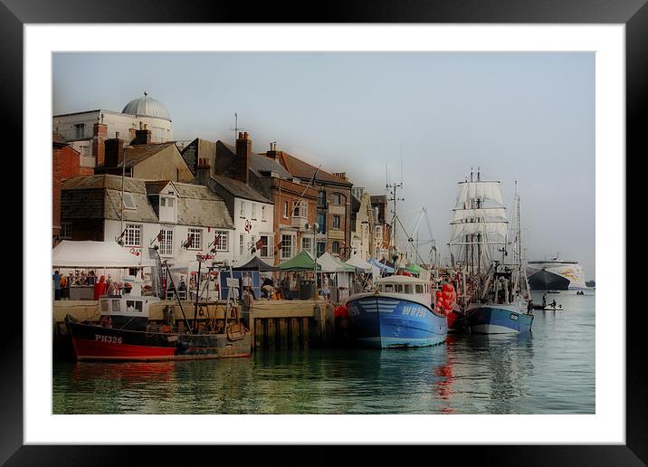 Weymouth Old Harbour Framed Mounted Print by Nicola Clark