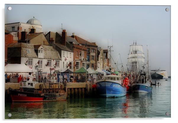 Weymouth Old Harbour Acrylic by Nicola Clark