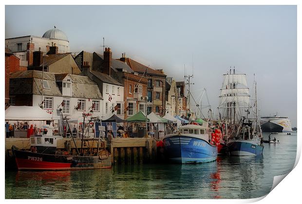 Weymouth Old Harbour Print by Nicola Clark