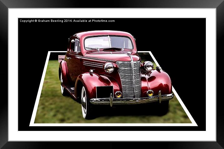  3D Classic Car Framed Mounted Print by Graham Beerling