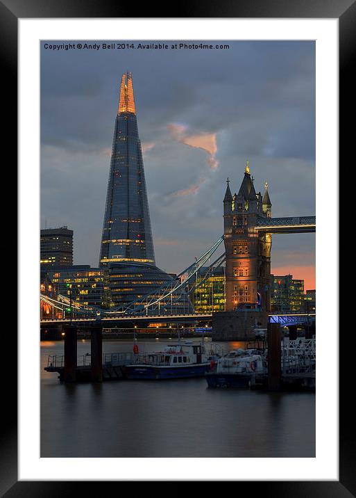 The Shard and Tower Bridge Framed Mounted Print by Andy Bell