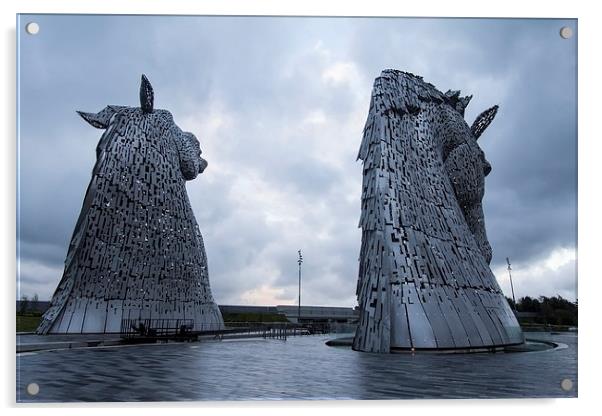  Kelpies at Falkirk Acrylic by Northeast Images