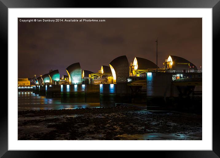  The Thames Barrier at Night Framed Mounted Print by Ian Danbury