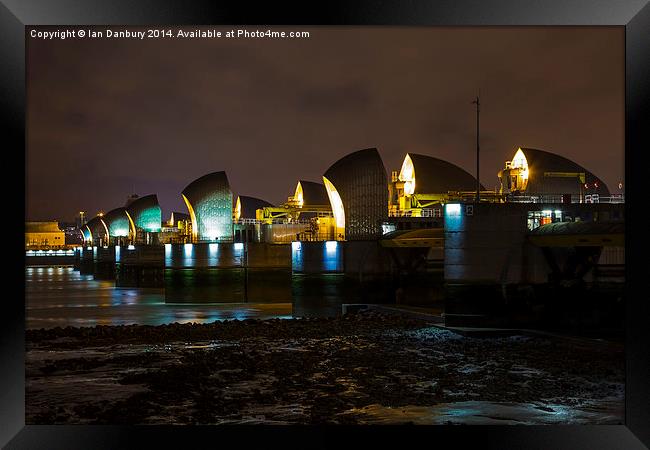  The Thames Barrier at Night Framed Print by Ian Danbury