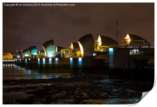  The Thames Barrier at Night Print by Ian Danbury