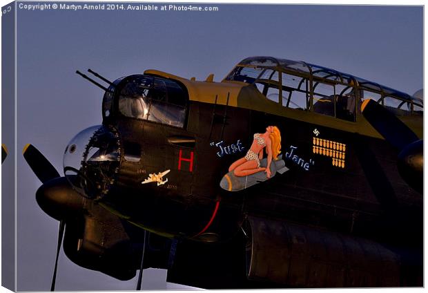  Just Jane Lancaster Nose Art Canvas Print by Martyn Arnold