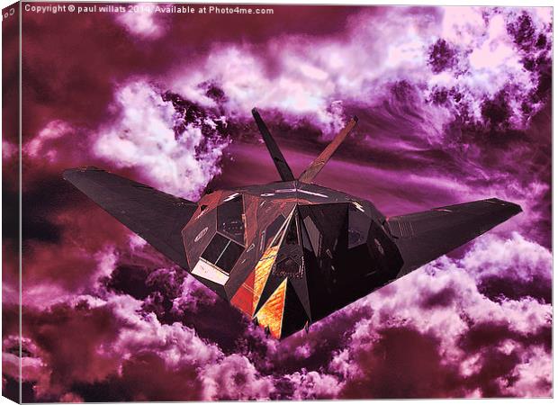  F117 Stealth Jet Canvas Print by paul willats