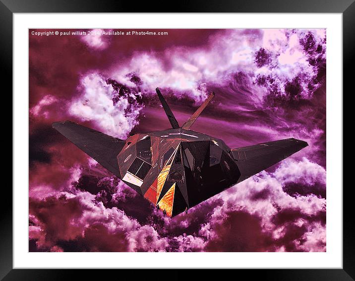  F117 Stealth Jet Framed Mounted Print by paul willats