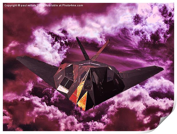  F117 Stealth Jet Print by paul willats